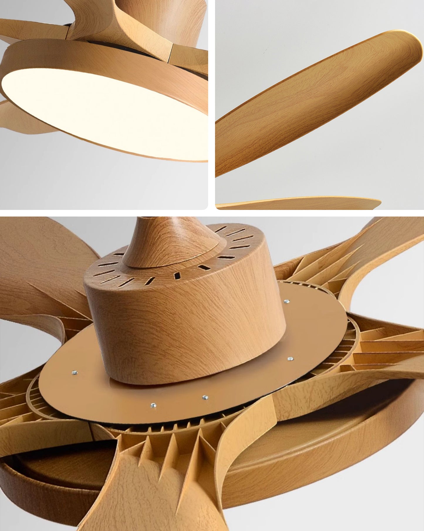 WOMO 5 Blade Low Profile Ceiling Fan Lamp - WM5245a