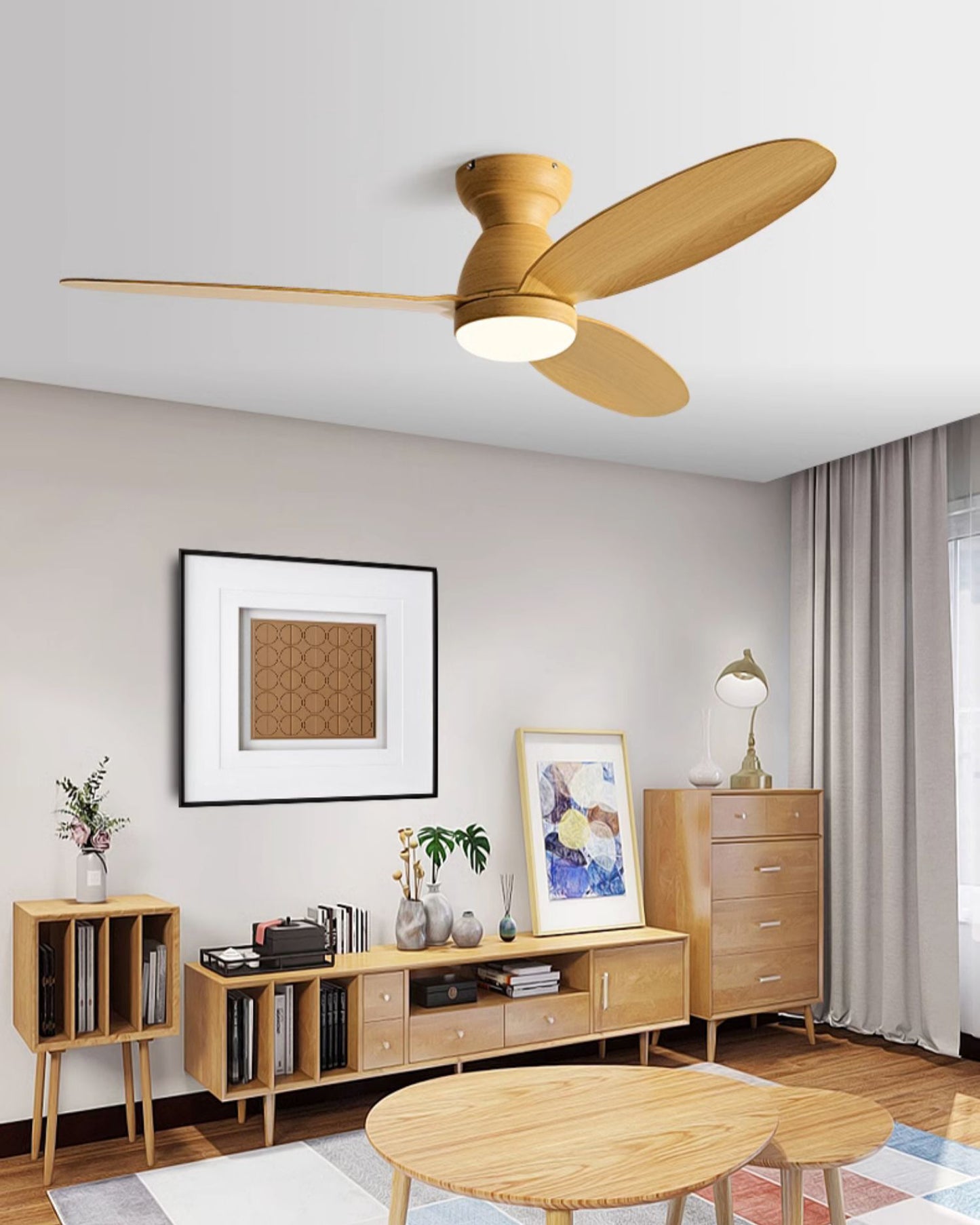 WOMO 3 Blade Low Profile Ceiling Fan Lamp - WM5251