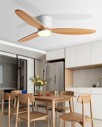 WOMO Wood Low Profile Ceiling Fan Lamp - WM5259