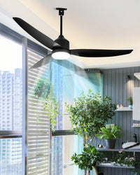 WOMO 52 inch Black Outdoor Ceiling Fan Lamp - WM5285