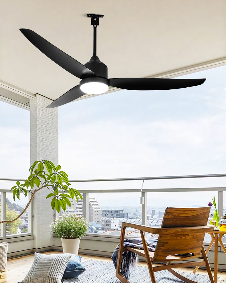 WOMO 52 inch Black Outdoor Ceiling Fan Lamp - WM5285