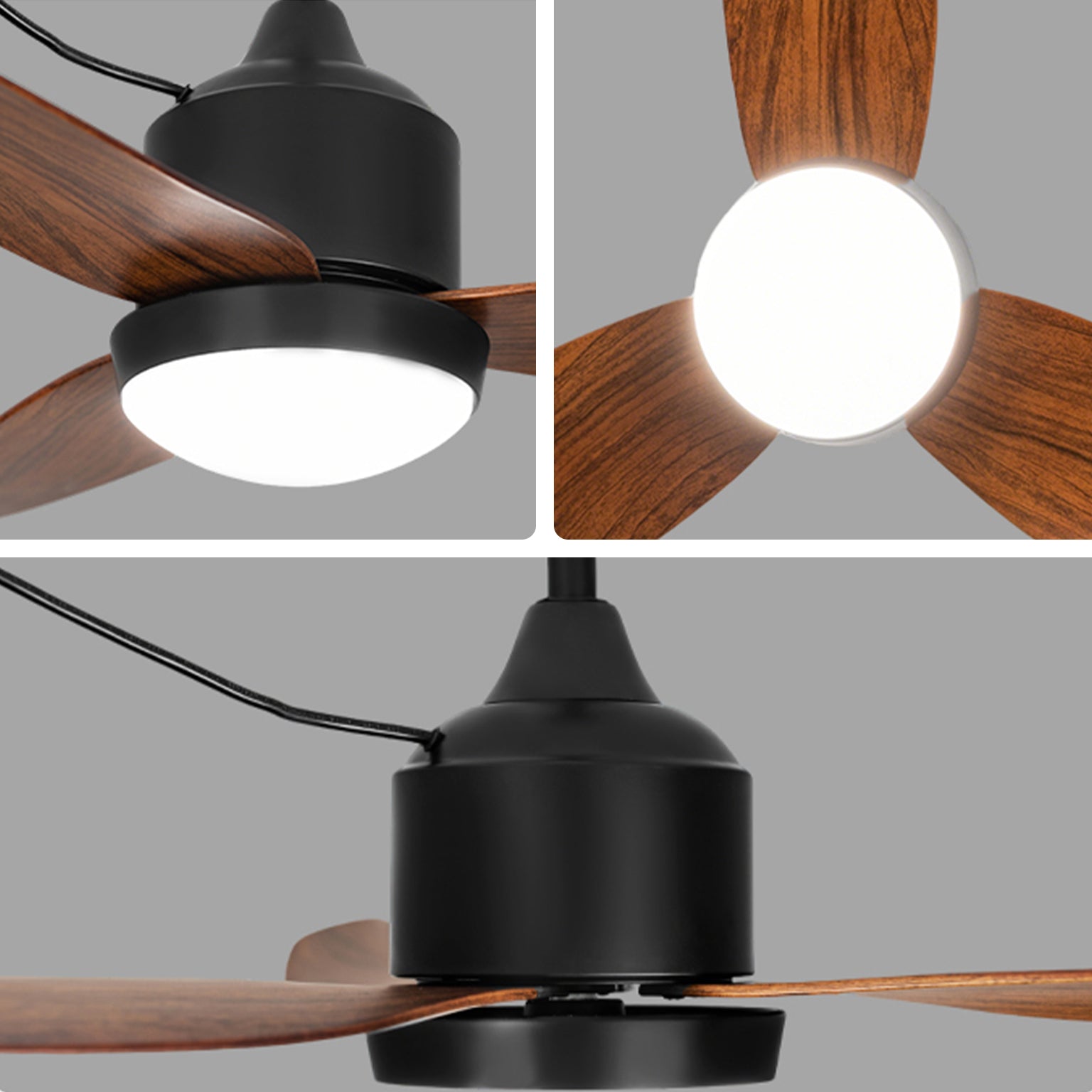WOMO 52 inch Black Outdoor Ceiling Fan Lamp - WM5285