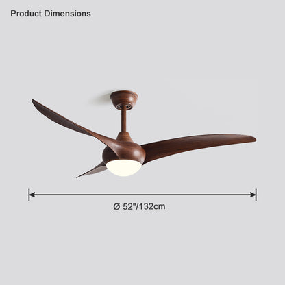 WOMO 3 Wave Blade Ceiling Fan Lamp-WM5016