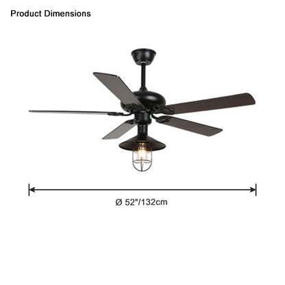 WOMO 52" Industrial Ceiling Fan Lamp-WM5070