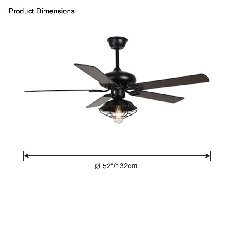 WOMO 52" Industrial Ceiling Fan Lamp-WM5070