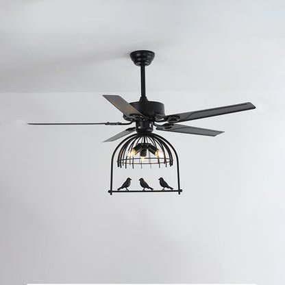 WOMO 52" Vintage Caged Ceiling Fan Chandelier-WM5022