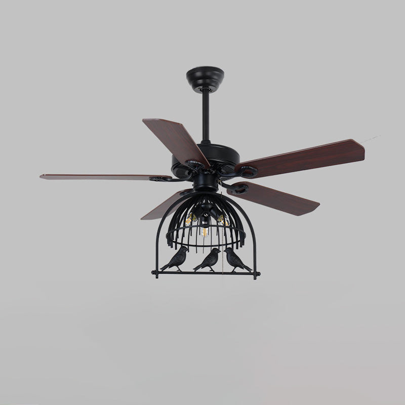 WOMO 52" Vintage Caged Ceiling Fan Chandelier-WM5022