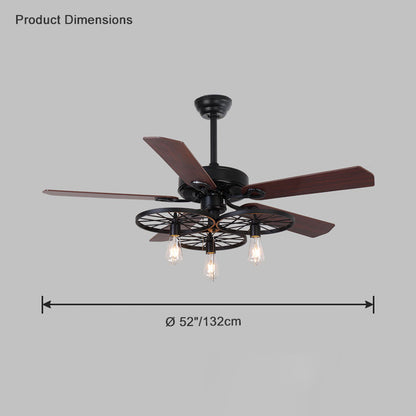 WOMO 52" Industrial Ceiling Fan Chandelier-WM5023