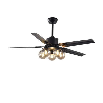 WOMO Glass Globe Ceiling Fan Chandelier-WM5009