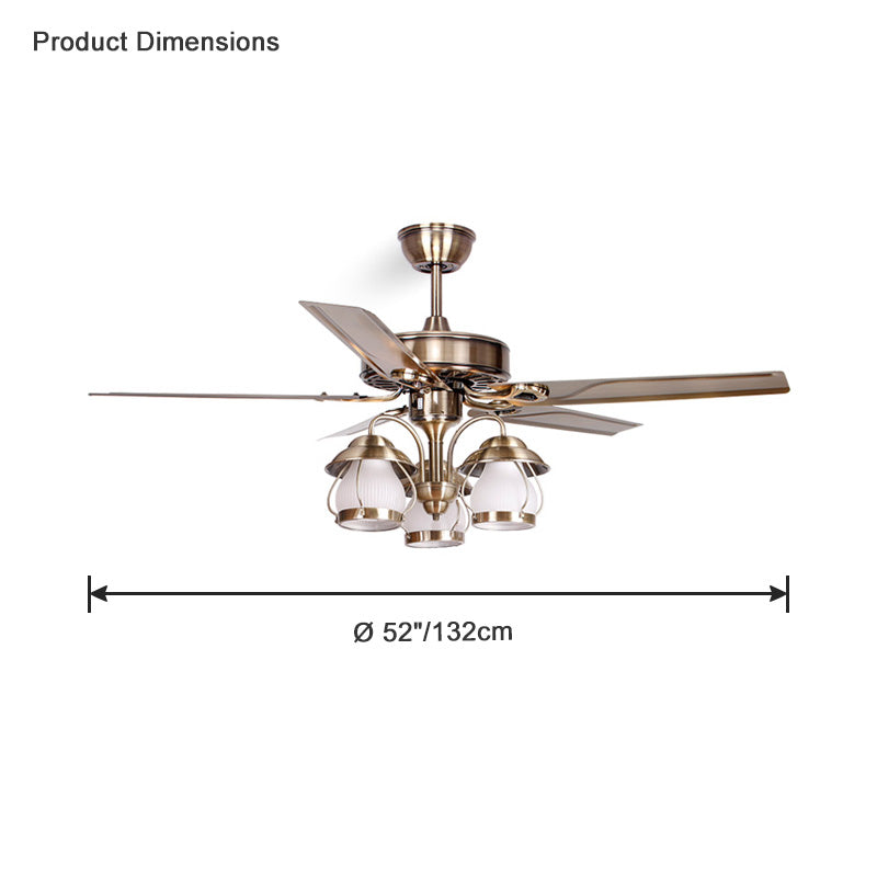 WOMO 52" Vintage Slimline Ceiling Fan Chandelier-WM5031