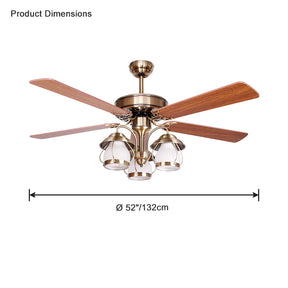 WOMO 52" Vintage Slimline Ceiling Fan Chandelier-WM5031