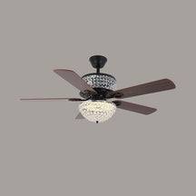 WOMO 52" Vintage Slimline Glass Ceiling Fan Chandelier-WM5033