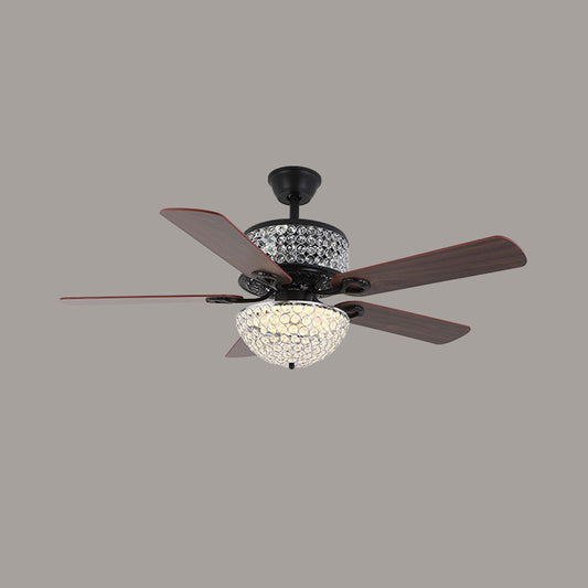 WOMO Vintage Crystal Ceiling Fan Chandelier-WM5033