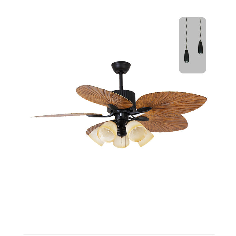 WOMO 52" Tropical Leaf Ceiling Fan Chandelier-WM5012