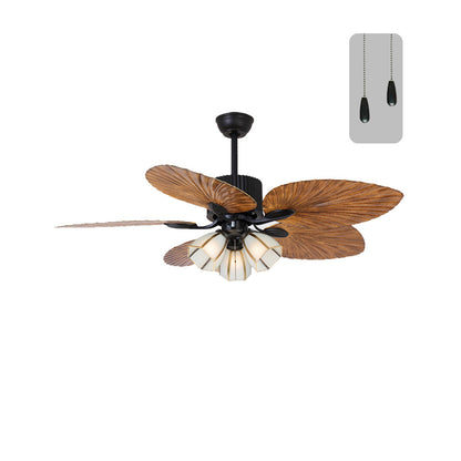 WOMO 52" Tropical Leaf Ceiling Fan Chandelier-WM5012