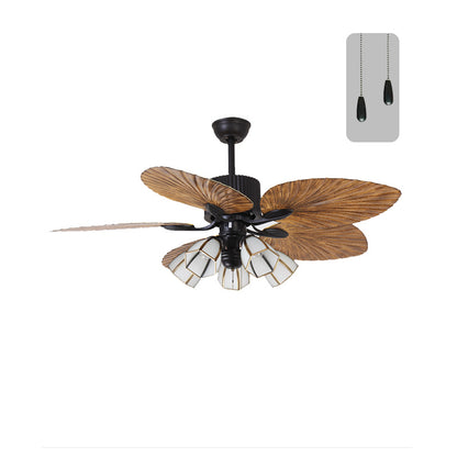 WOMO 52" Tropical Leaf Ceiling Fan Chandelier-WM5012