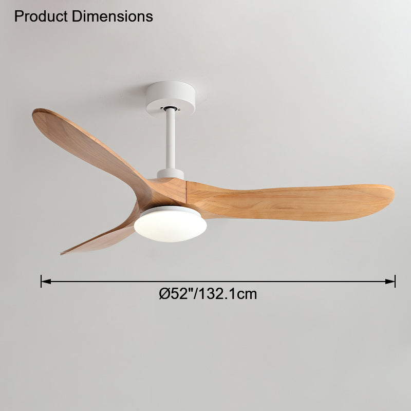 WOMO 52" Propeller Wood Ceiling Fan Lamp-WM5008