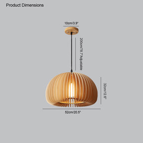 WOMO Pumpkin Wood Pendant Light-WM2105