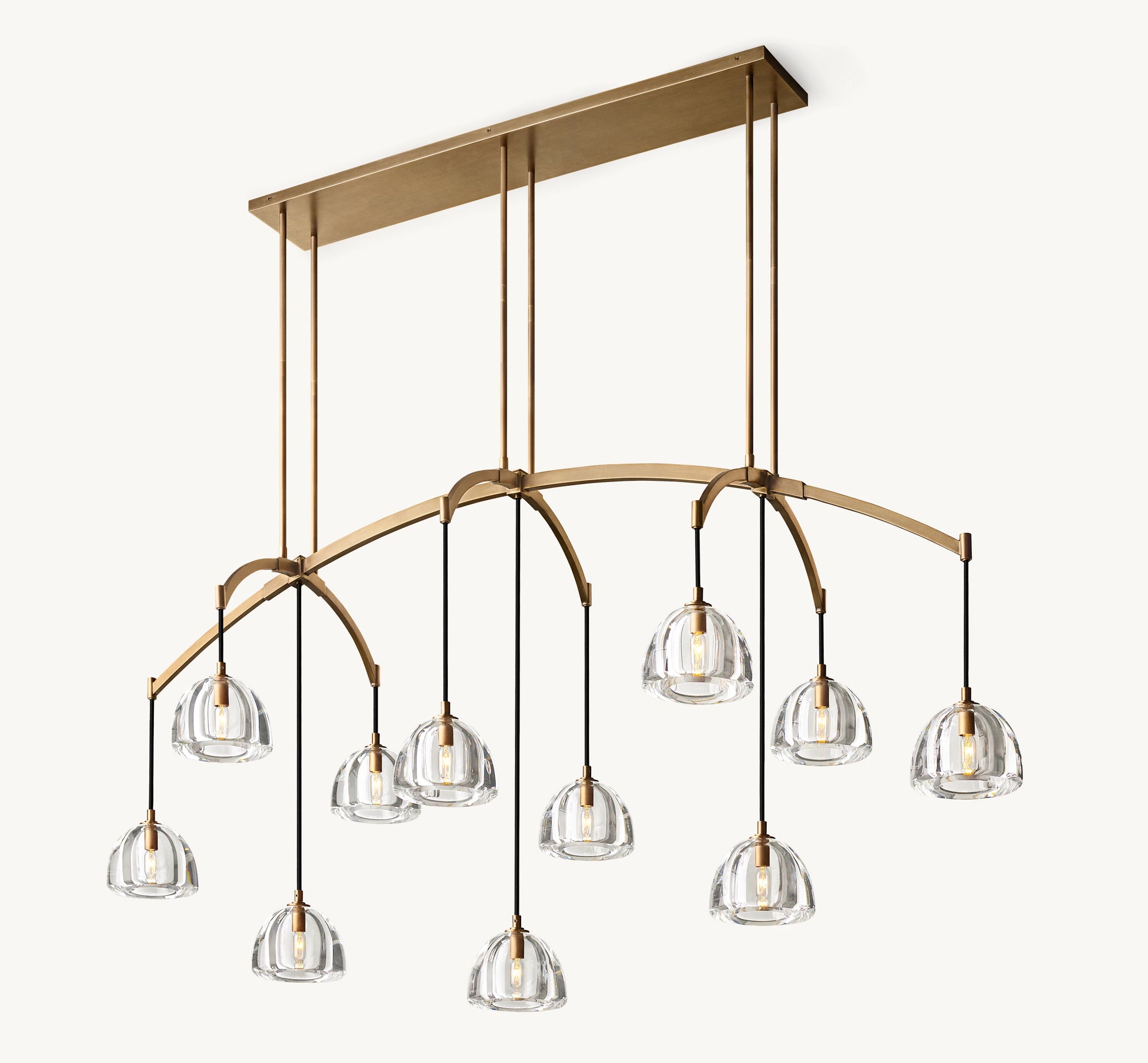 WOMO Crystal Linear Chandelier - Hemisphere