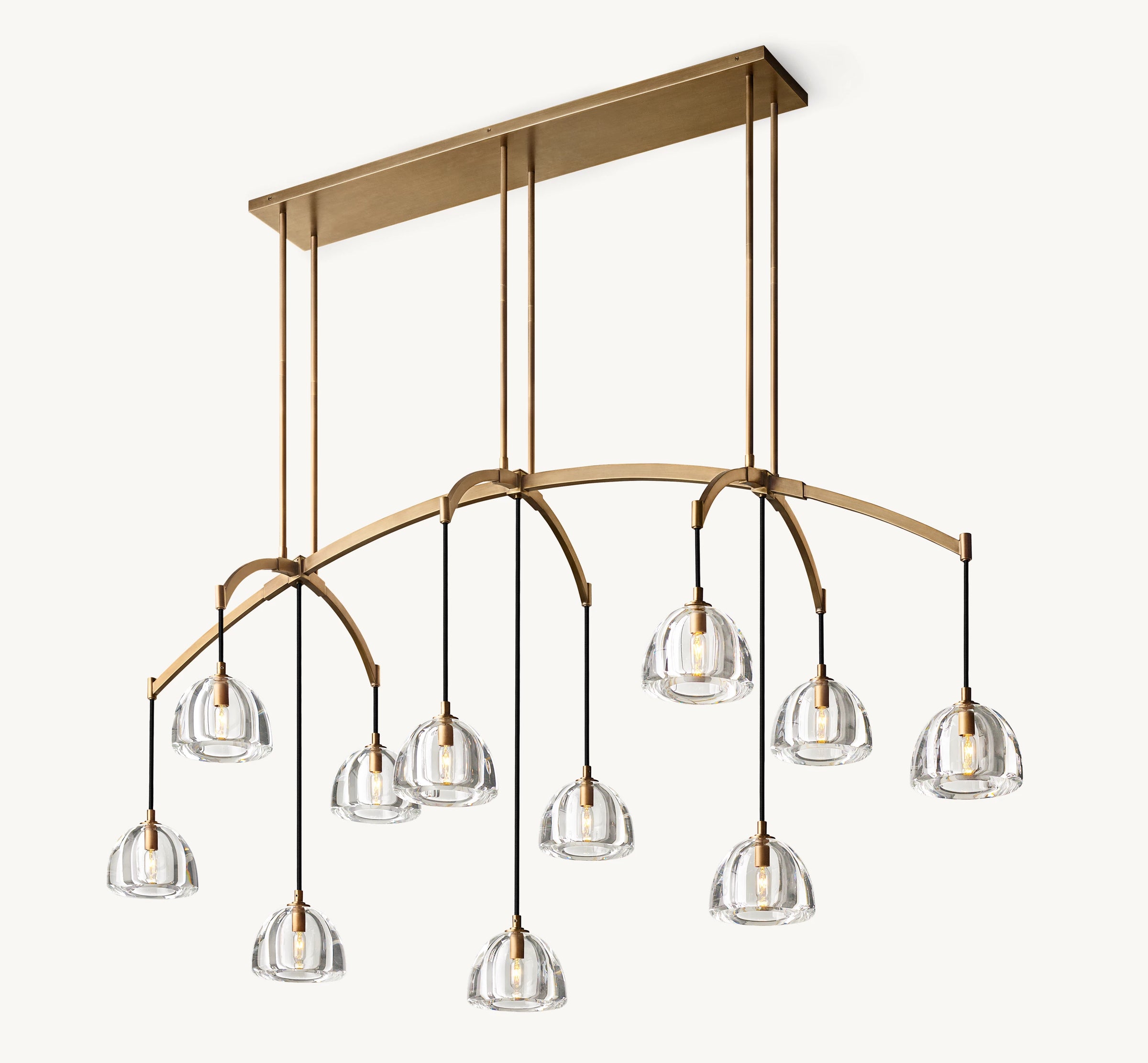 WOMO Crystal Linear Chandelier - Hemisphere