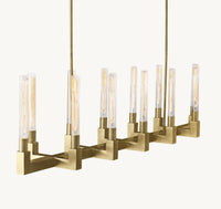 WOMO Fluted-Glass Candlestick Linear Chandelier - Cannele