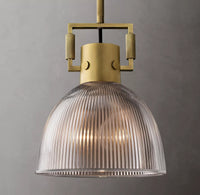 WOMO 10 Inch Ribbed Glass Dome Pendant Light - Machinist