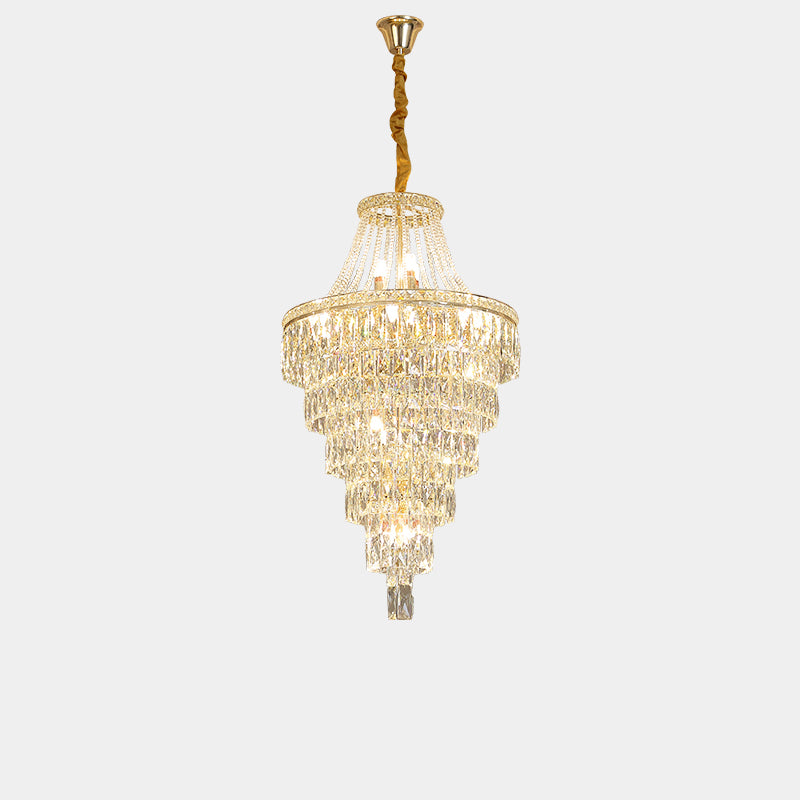 WOMO Oversized Gold Crystal Chandelier-WM2379