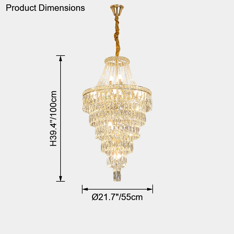 WOMO Oversized Gold Crystal Chandelier-WM2379