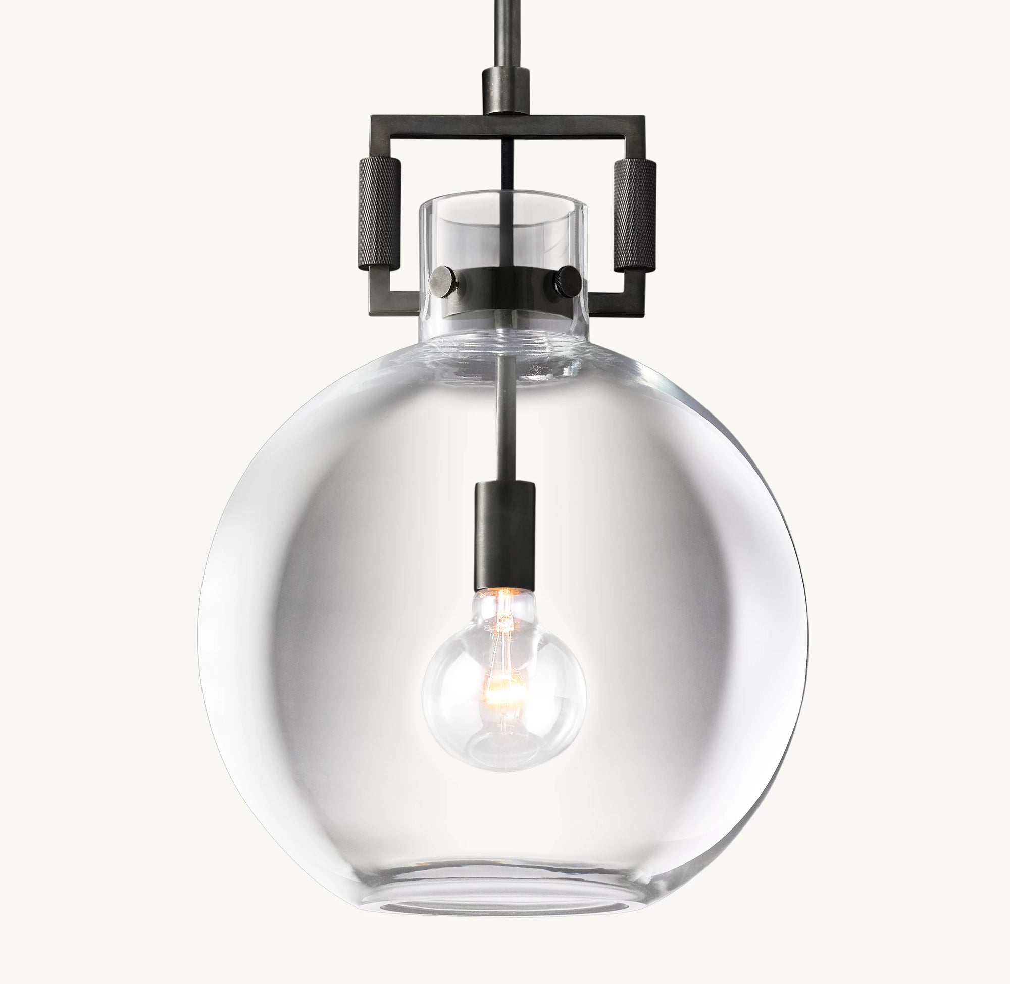 WOMO Clear Glass Globe Pendant Light - Machinist