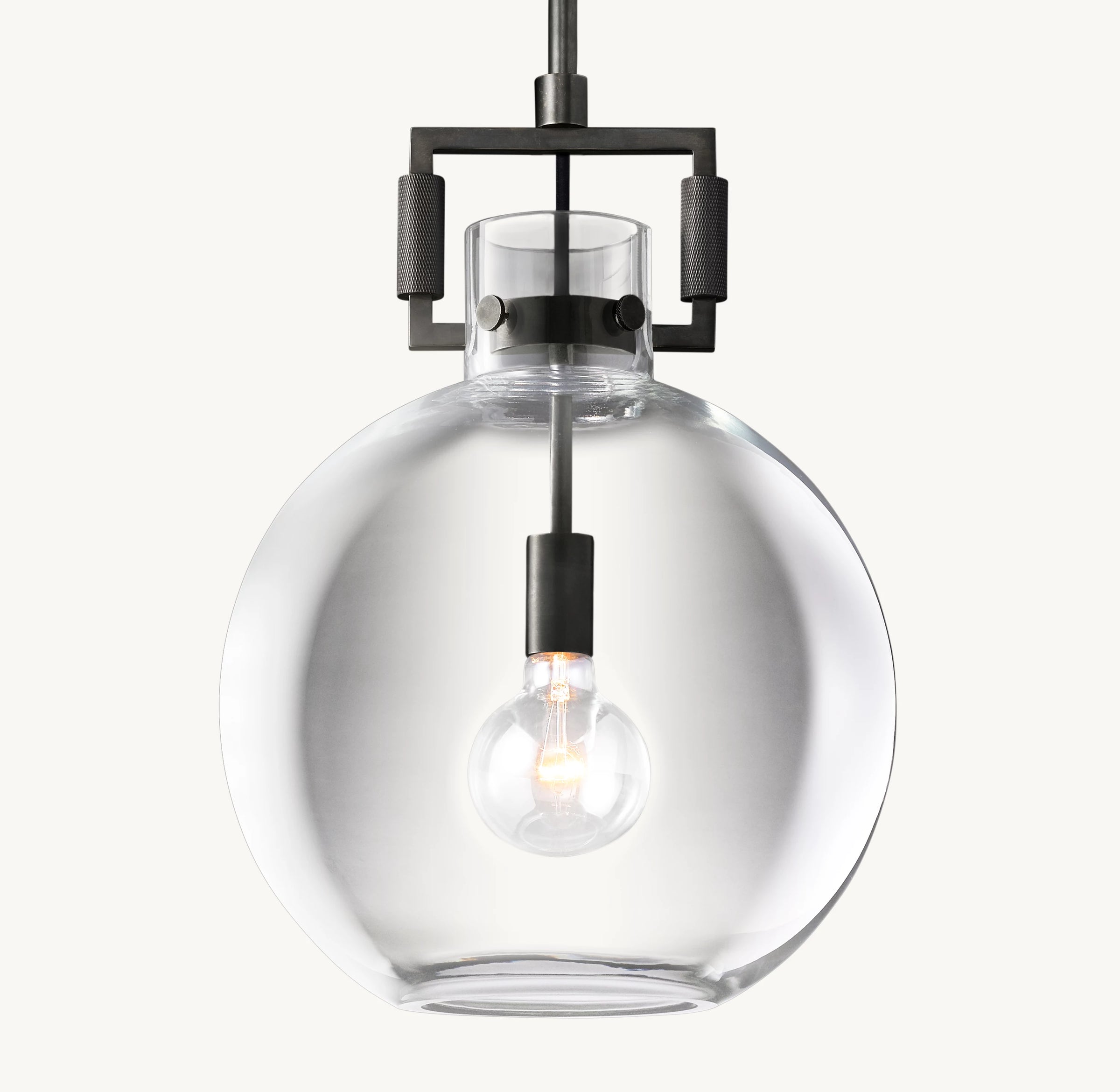 WOMO Clear Glass Globe Pendant Light - Machinist