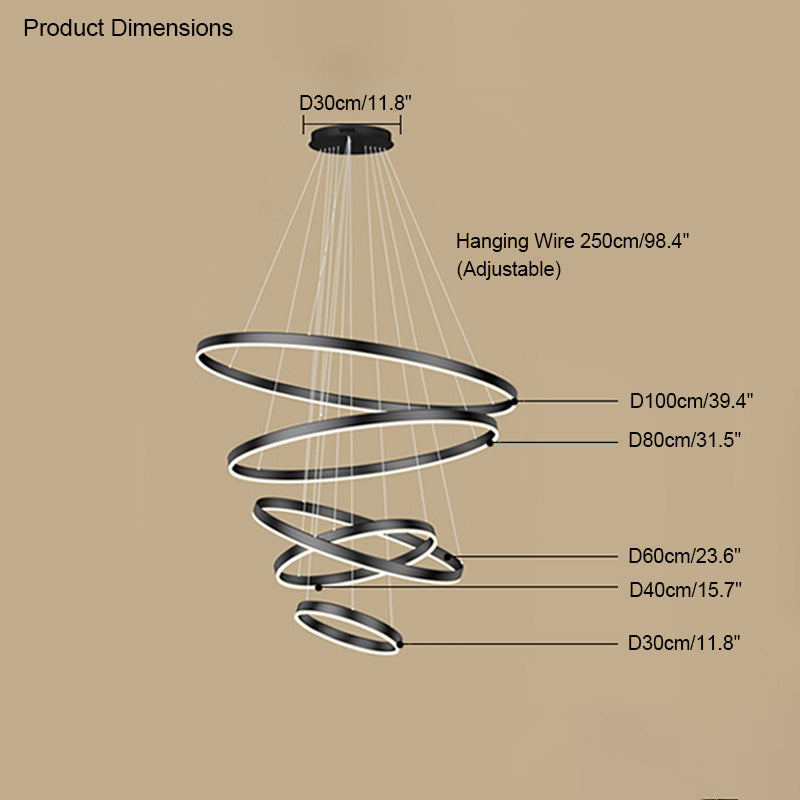 WOMO Tiered Ring Chandelier-WM2159