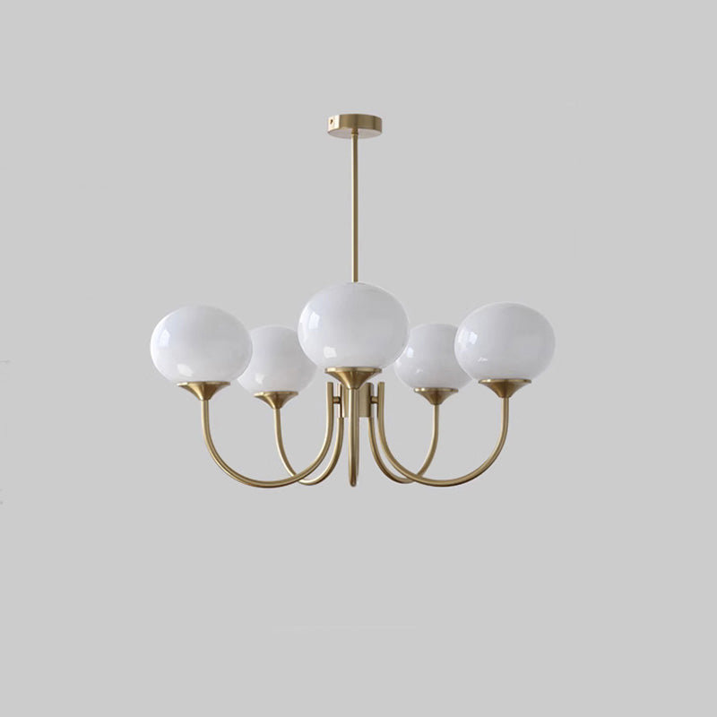 WOMO Pink Glass Globe Arm Chandelier-WM2052