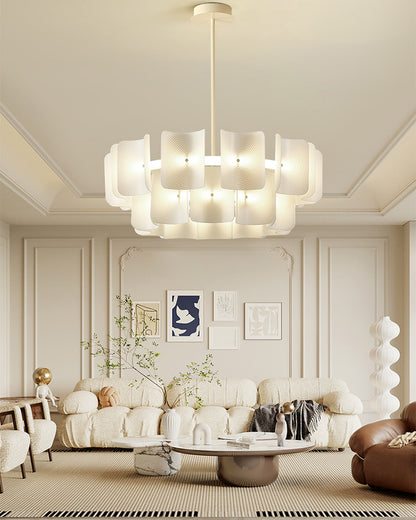 WOMO White Tiered Acrylic Chandelier-WM2314