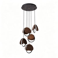 WOMO Wood Disc Cluster Pendant Light-WM3252