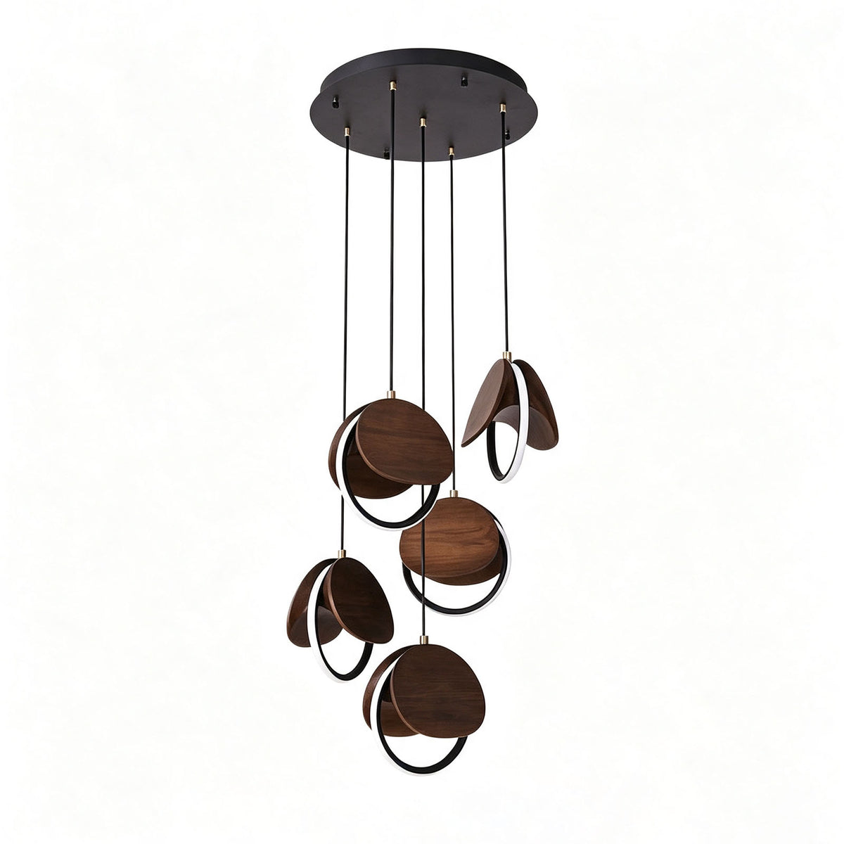 WOMO Wood Disc Cluster Pendant Light-WM3252
