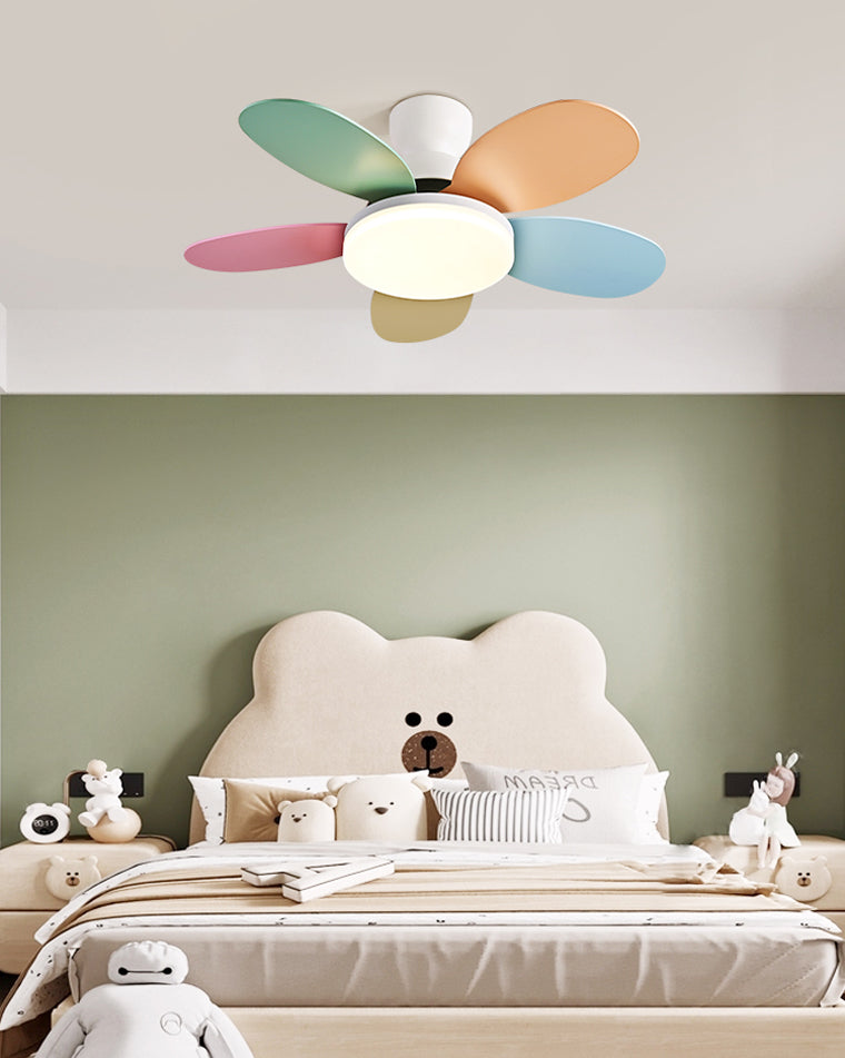 WOMO 36" Children Wood Ceiling Fan with Dimmable Light-WM5004