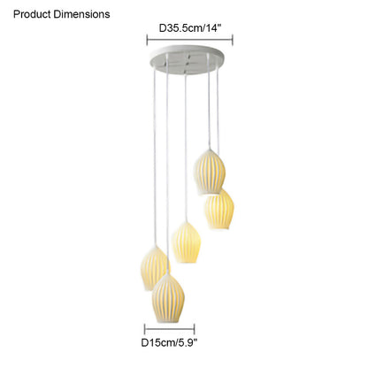 WOMO Ribbed Ceramics Pendant Light-WM2132