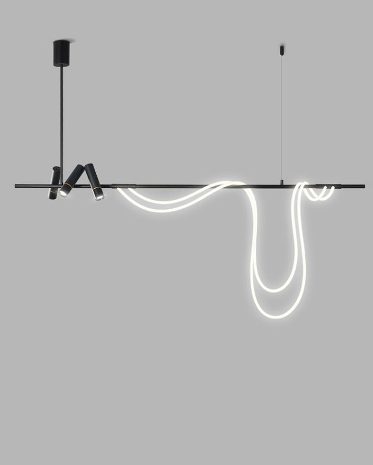 WOMO Eclectic Black Linear Led Chandelier-WM2287