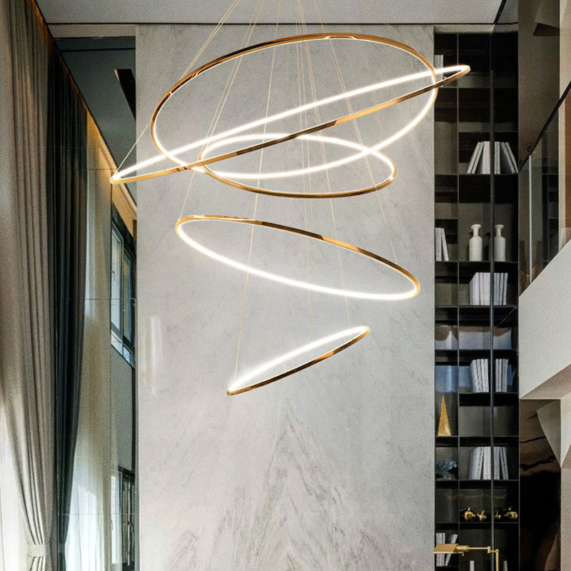 WOMO Large Tiered Ring LED Foyer Chandelier-WM2160