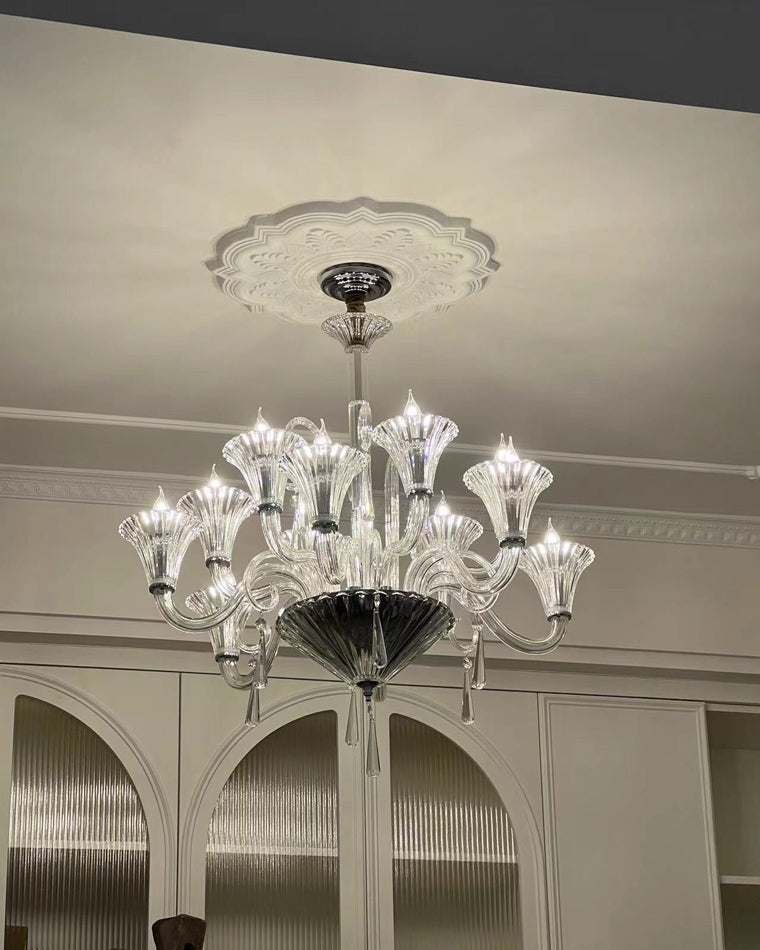 WOMO Tiered Candelabra Glass Chandelier-WM2400