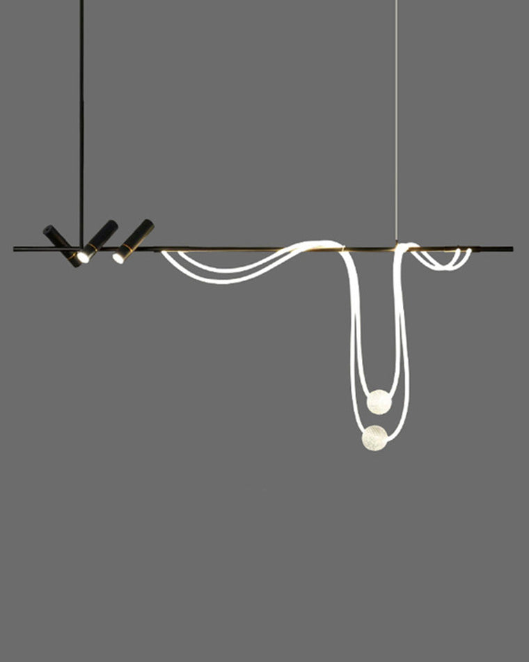 WOMO Eclectic Black Linear Led Chandelier-WM2287