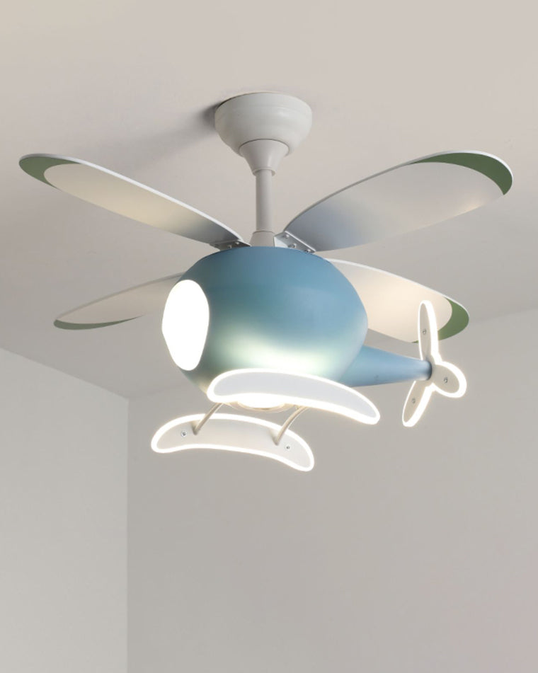 WOMO 36" Remote Airplane Ceiling Fan with Dimmable Light-WM5007