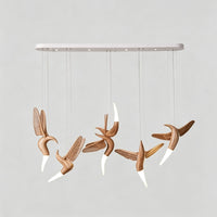 WOMO Hummingbird Multi‑Drop Wooden Pendant Light-WM3250