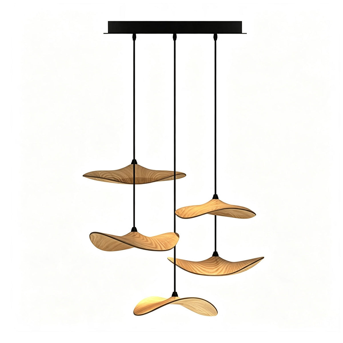 WOMO Wooden Leaf Pendant Light-WM3257