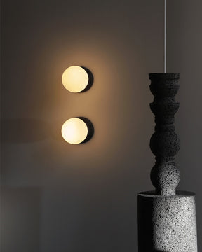 WOMO White & Black Glass Globe Wall Sconce-WM6103