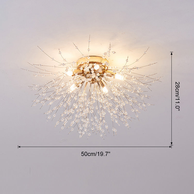 WOMO Dandelion Crystal Flower Ceiling Light-WM1014