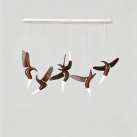 WOMO Hummingbird Multi‑Drop Wooden Pendant Light-WM3250