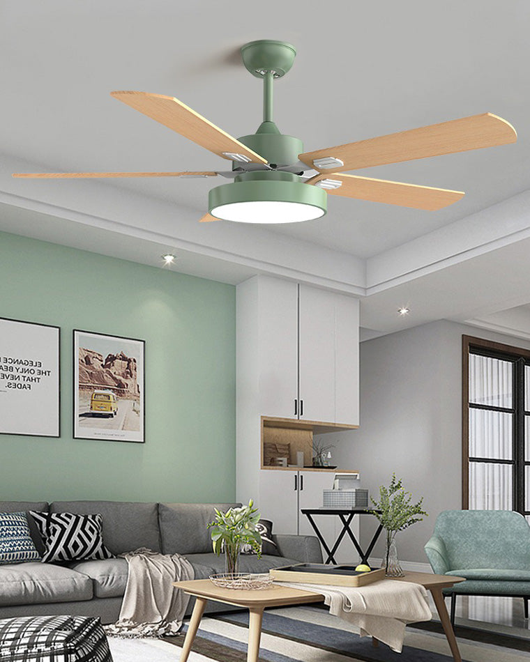 WOMO 5 Wood Blade Ceiling Fan Lamp-WM5054