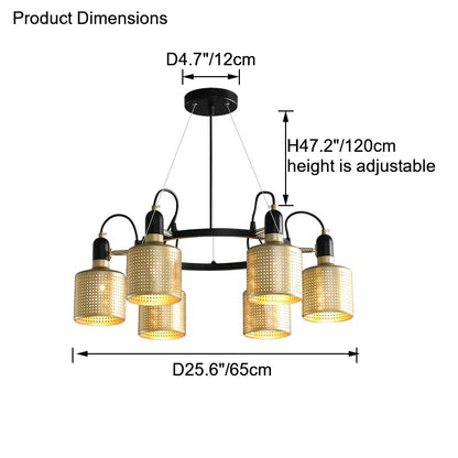 WOMO Industrial Gold Chandelier-WM2262