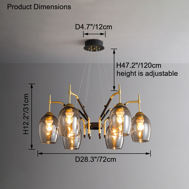 WOMO Glass Bell Chandelier-WM2260